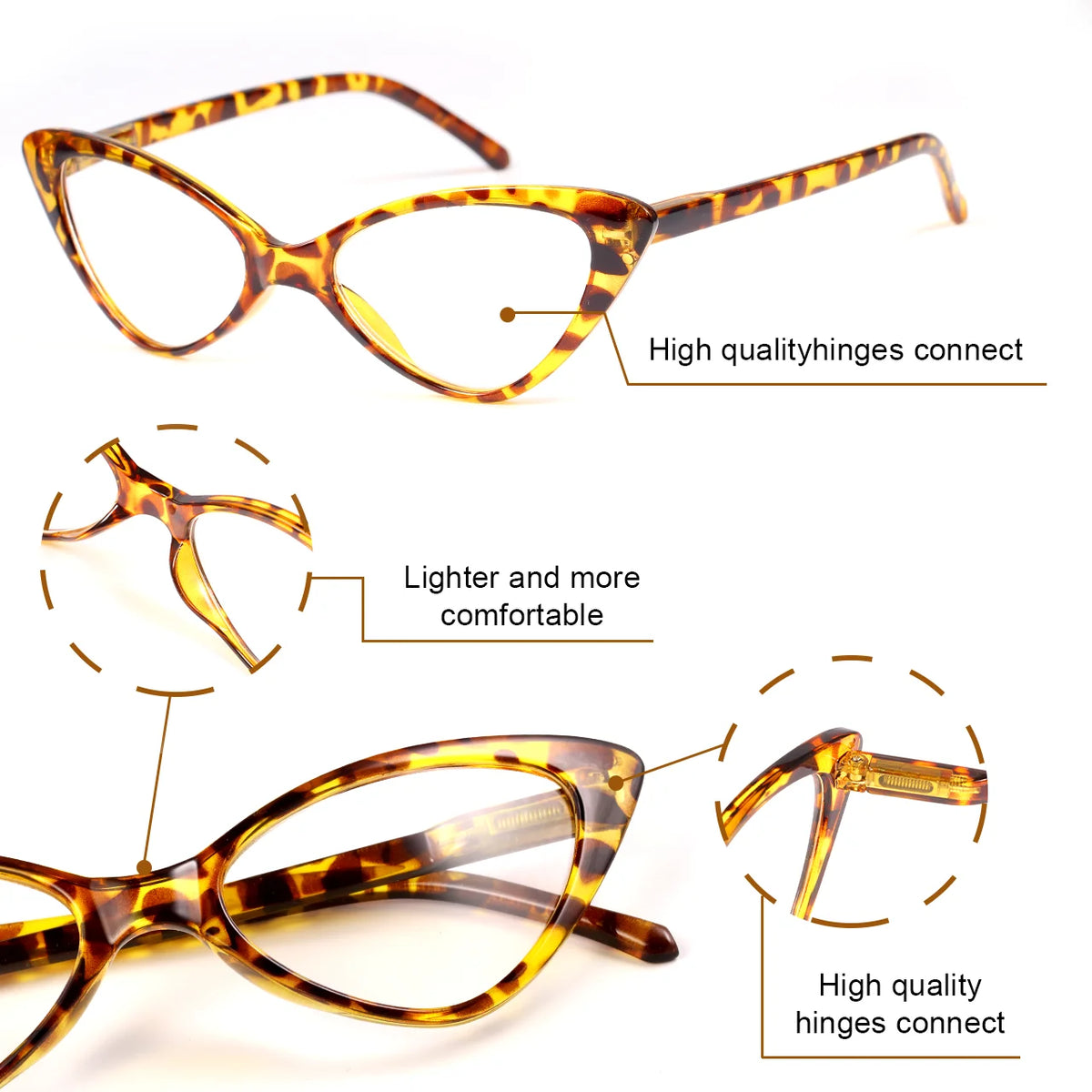 VOPHA Cat-Eye Blue Light Blocking Reading Glasses Unisex L37 Reading Glasses Qst