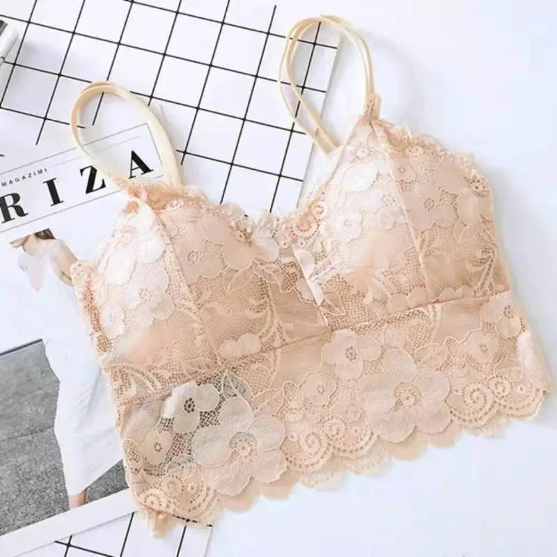 Women's Lace Seamless Padded Camisole Bralette – 3 Colors Padded Camisole Bralette Qme
