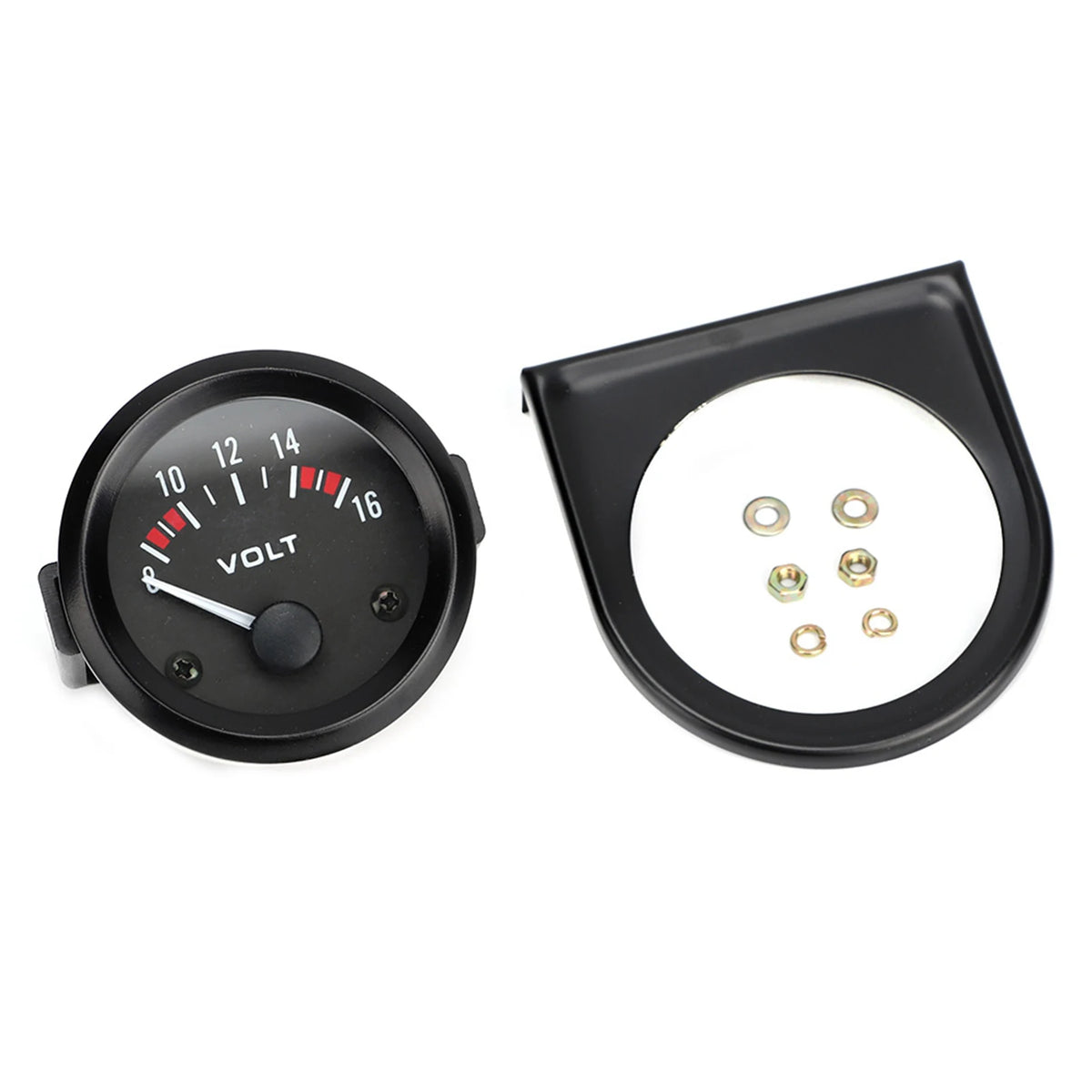 Car 12V Voltmeter Gauge 52mm 8-16V Aluminum – BX100007 Car Voltmeter Gauge Qst black