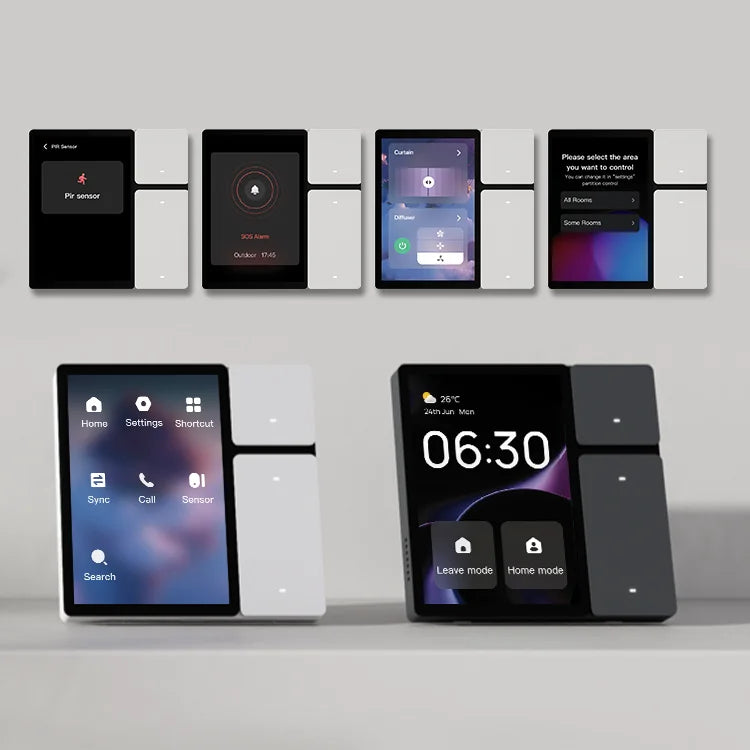 3.5" Smart Touch Panel 3-Gang WiFi Switch – Tuya GS-TPP06 Smart Touch Panel Qst