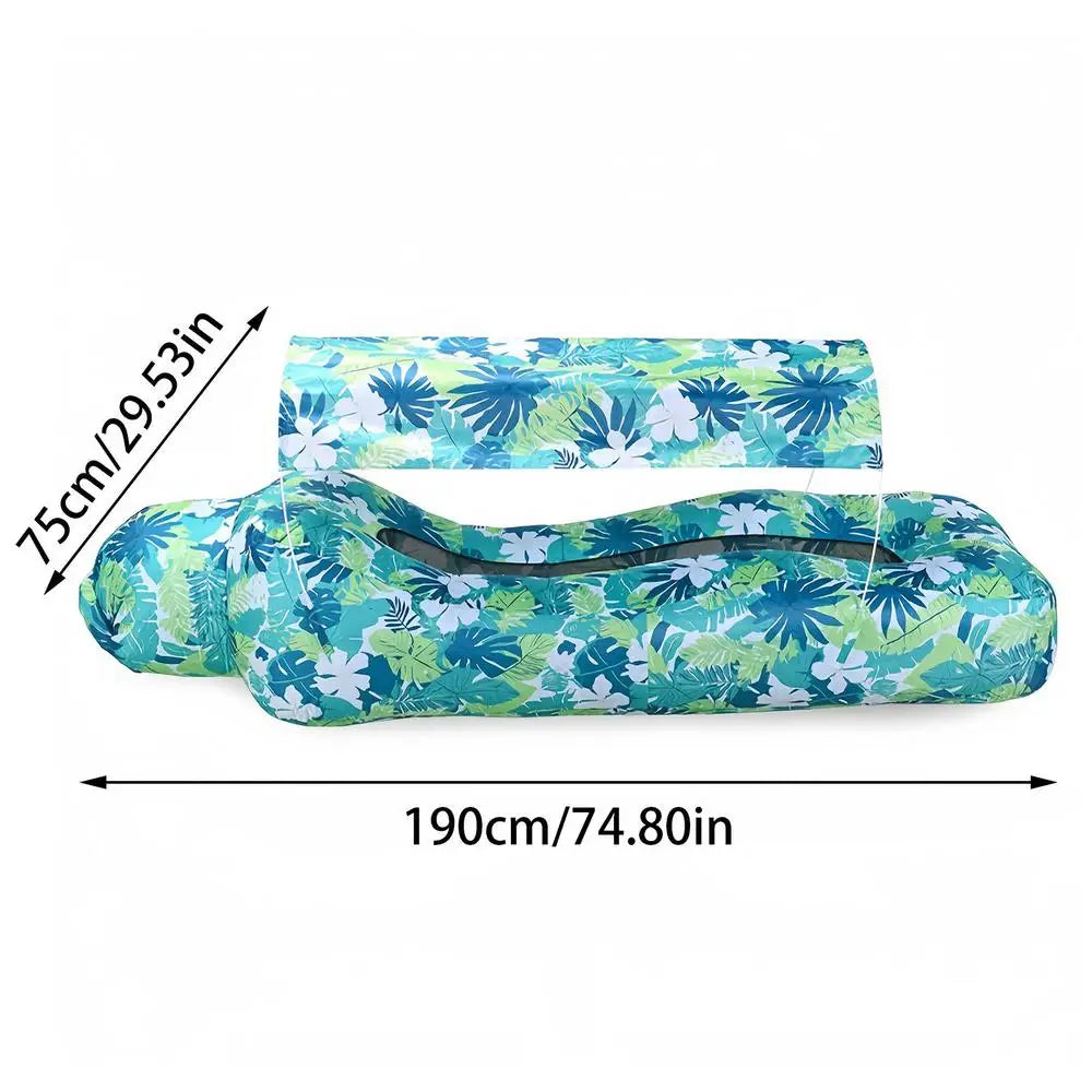 Inflatable Air Lounger with Sun Shade | Portable Beach Sofa Inflatable Air Lounger Qme 01 China Mainland