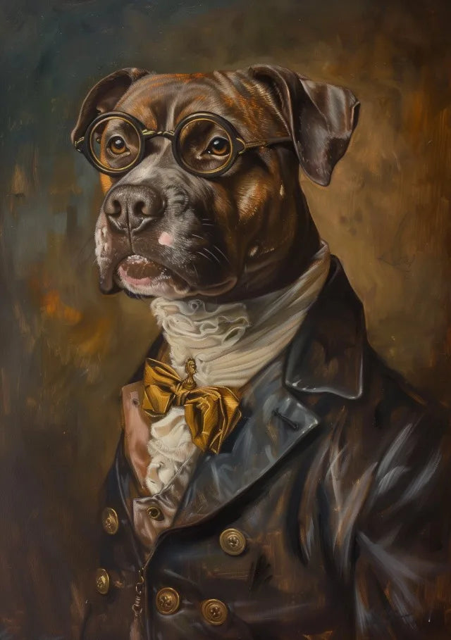 Vintage Royal Animal Pet Portrait Canvas Wall Art Print Canvas Wall Art Qst 8 50x70cm Unframed