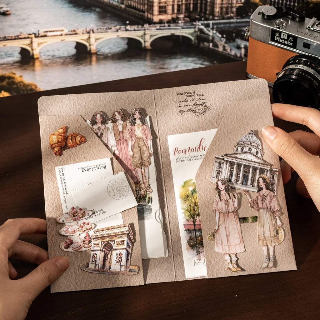 Travel Scenery DIY Self-Adhesive Stickers – 44 Pcs Set Decorative Craft Stickers Qme