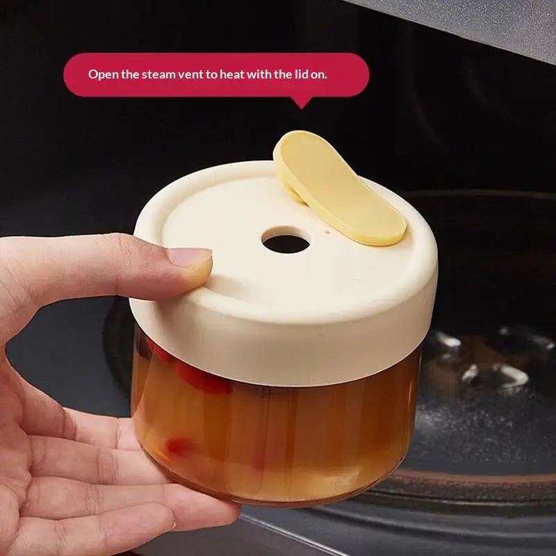 Glass Soup Container with Silicone Lid | Microwavable & Freezer Safe Glass Food Storage Jar Qme