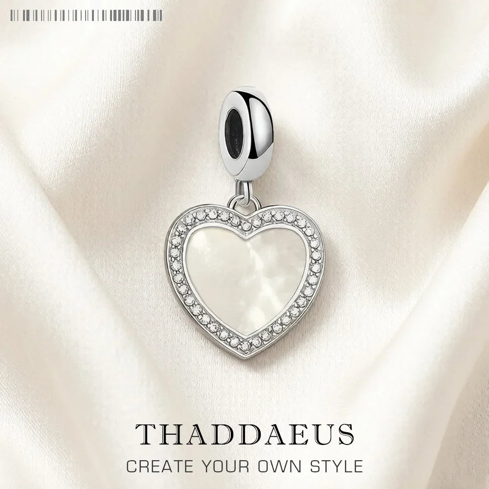 Heart Shell Dangle Charm Pendant – 925 Sterling Silver Women Dangle Charm Pendant Qme