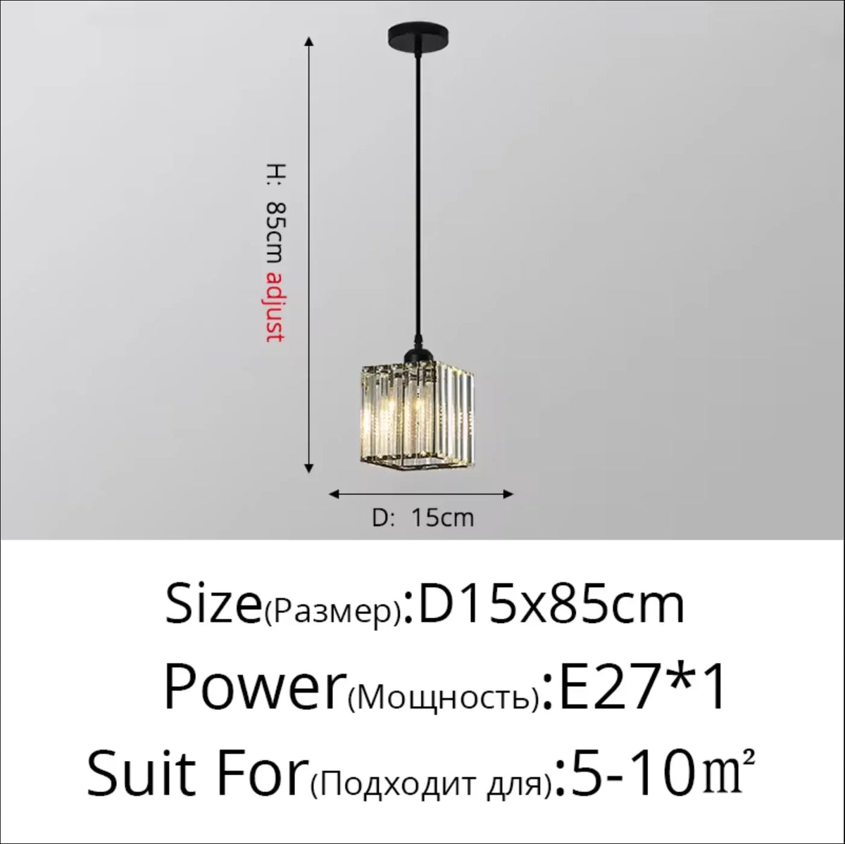 Modern LED Crystal Chandelier Ceiling Light – Luxury Décor Crystal Chandelier Qme square black