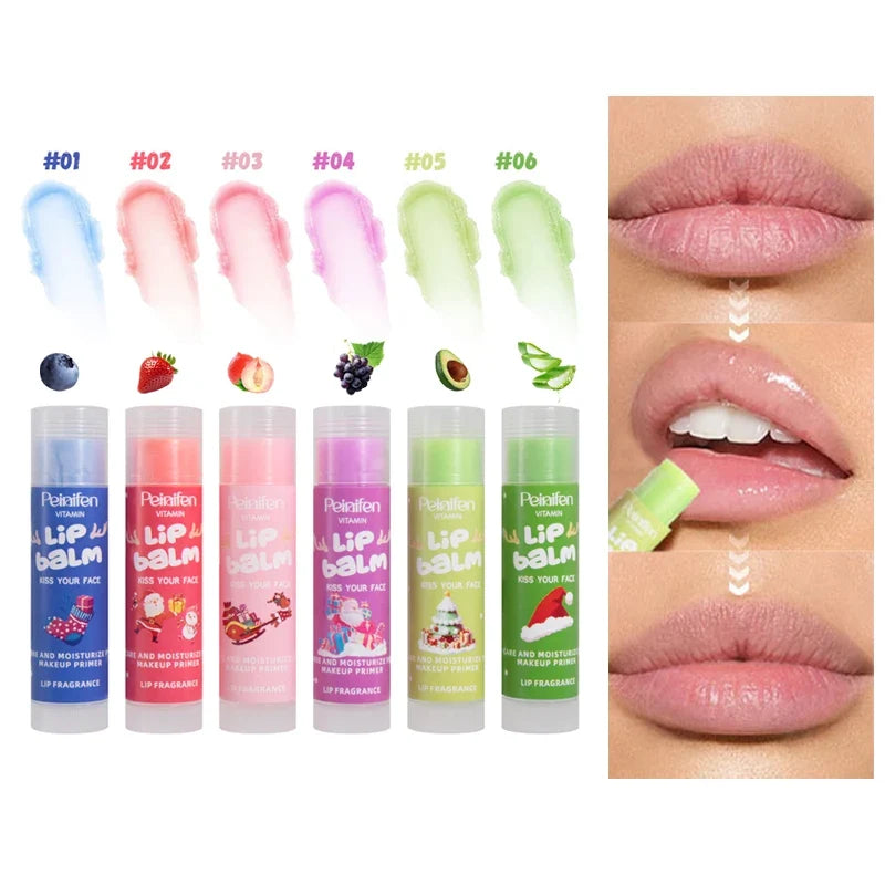 6-Pack Fruit Flavor Moisturizing Lipstick Set | 6 Shades Lipstick Set Qme 6pcs