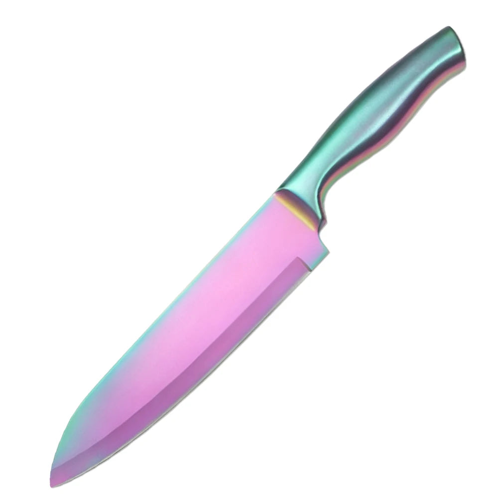 XITUO Rainbow Titanium Chef Knife Set – Stainless Steel 1-3 Pcs Kitchen Knife Set Qst Santoku Knife