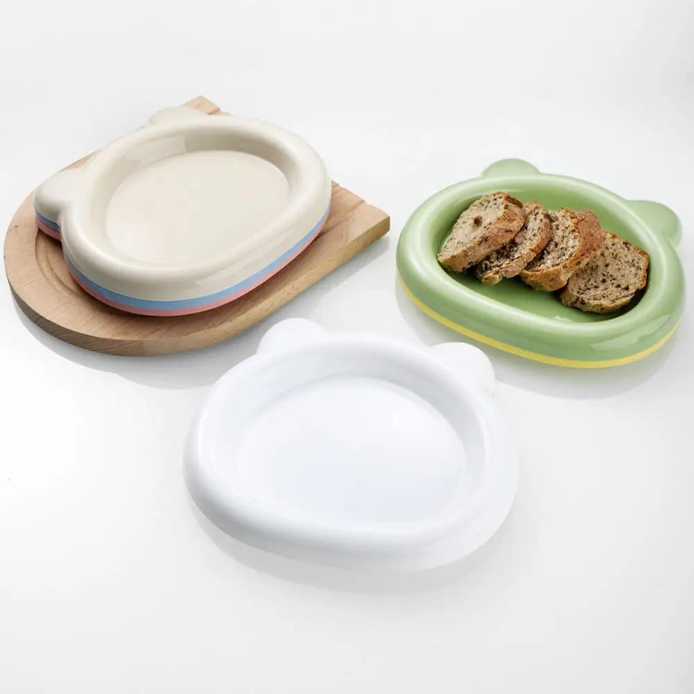 Cat-Shaped Wide Shallow Pet Food Bowl – Anti-Spill Cat Food Bowl Qme