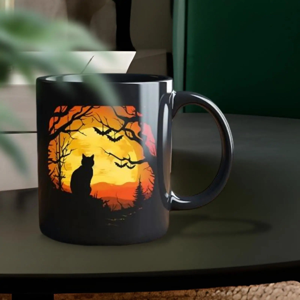 Halloween Black Cat Ceramic Coffee Mug – Funny Festive Cup Ceramic Coffee Mug Qme