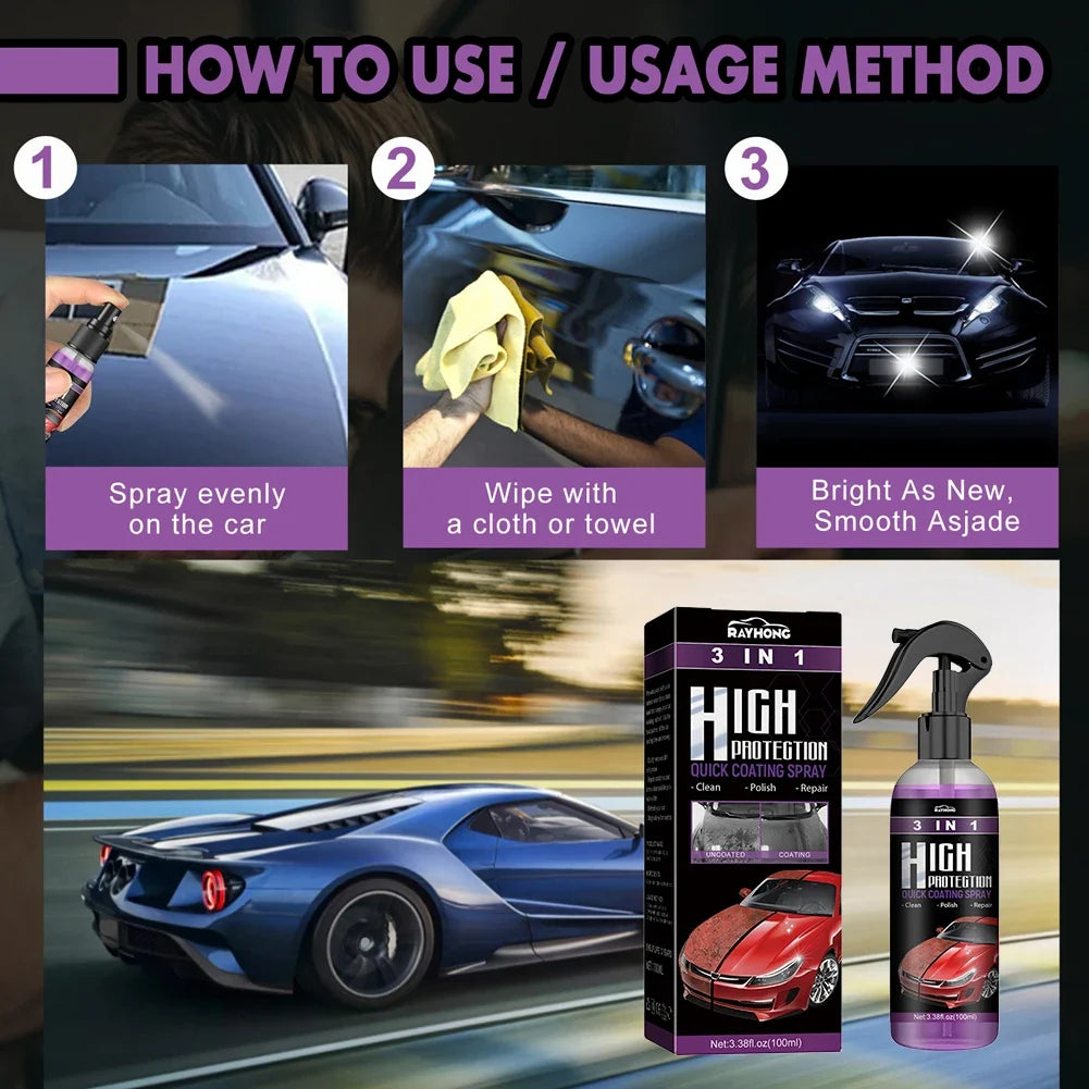 Nano Ceramic Coating Spray Wax – Car Polish & Scratch Care Ceramic Coating Spray Qme