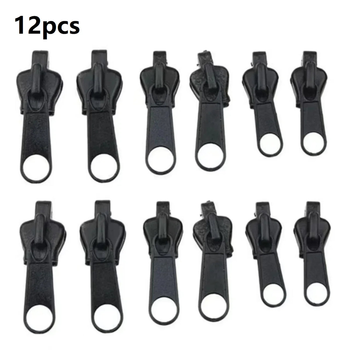 Universal Zipper Repair Kit – 3-Size Replacement Zip Sliders Zipper Repair Kit Qst Black 12pcs