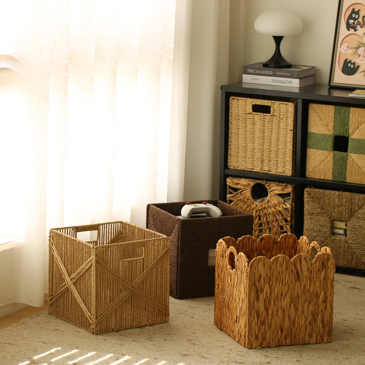 Handmade Foldable Seagrass Wicker Storage Basket – Home & Outdoor Woven Storage Basket Qst