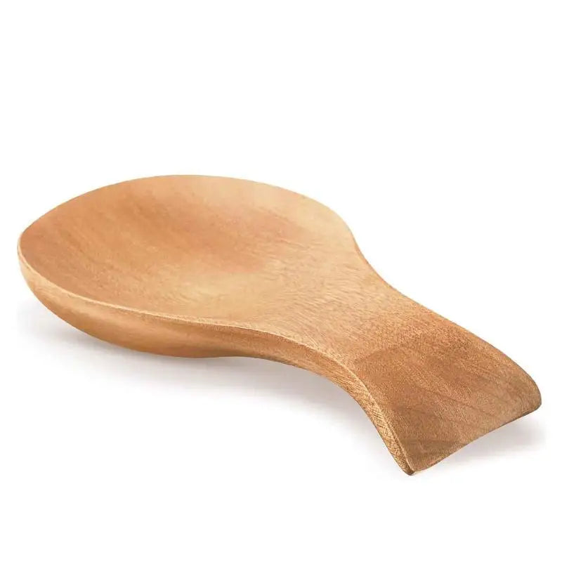 Wooden Bamboo Spoon Rest & Utensil Holder for Kitchen Utensil Spoon Rest Qme Light brown