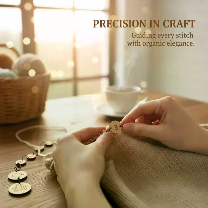 Wooden Knitting Ruler Gauge & Locking Stitch Markers – 6 Colors Knitting Stitch Markers Qme