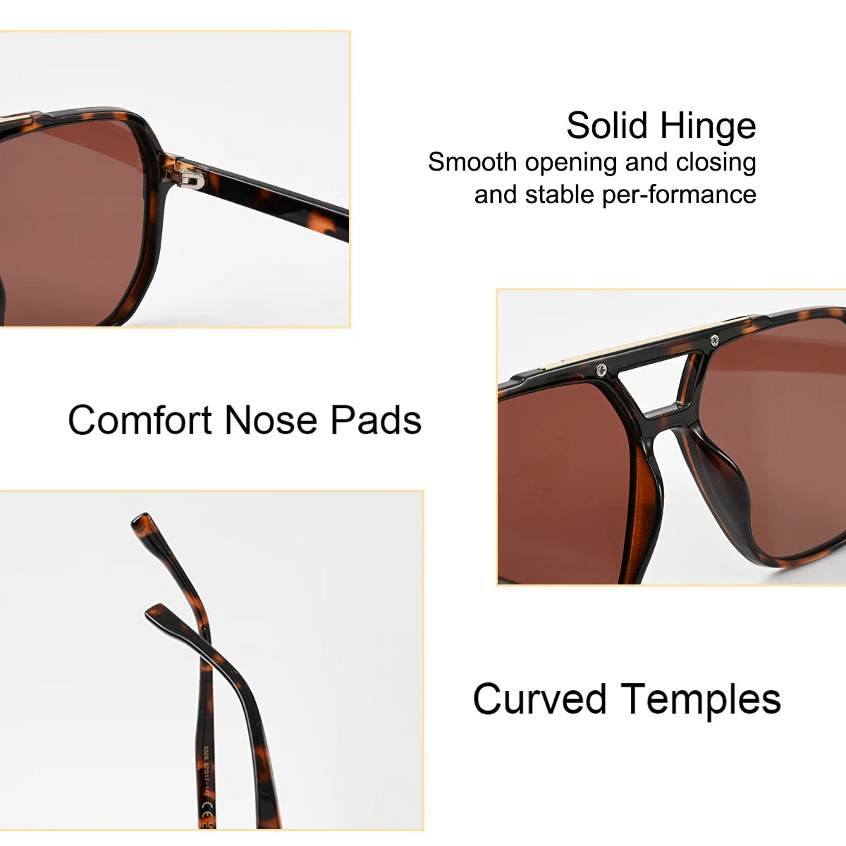 VOPHA Retro Double Bridge Square Sunglasses UV400 Unisex Fashion Sunglasses Qst