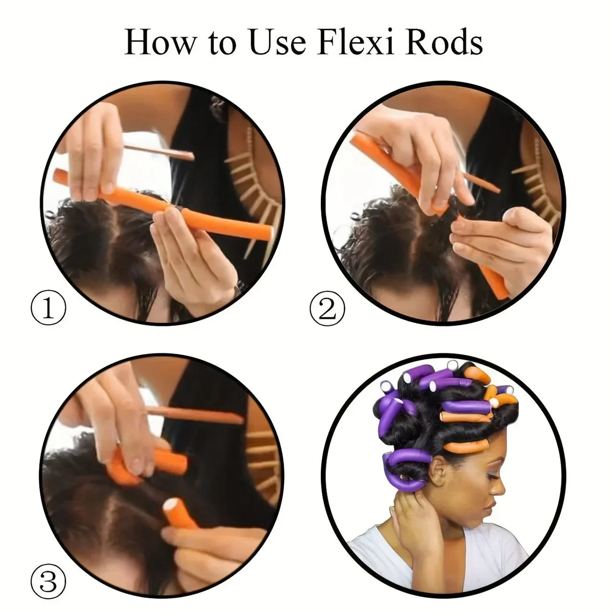 Heatless Hair Rollers – Soft Foam Bendy Curling Rods, 10 Pcs Heatless Hair Rollers Qme