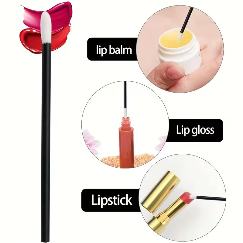 100pcs Disposable Silicone Mascara & Eyeliner Wand Applicators Makeup Applicator Wands Qme