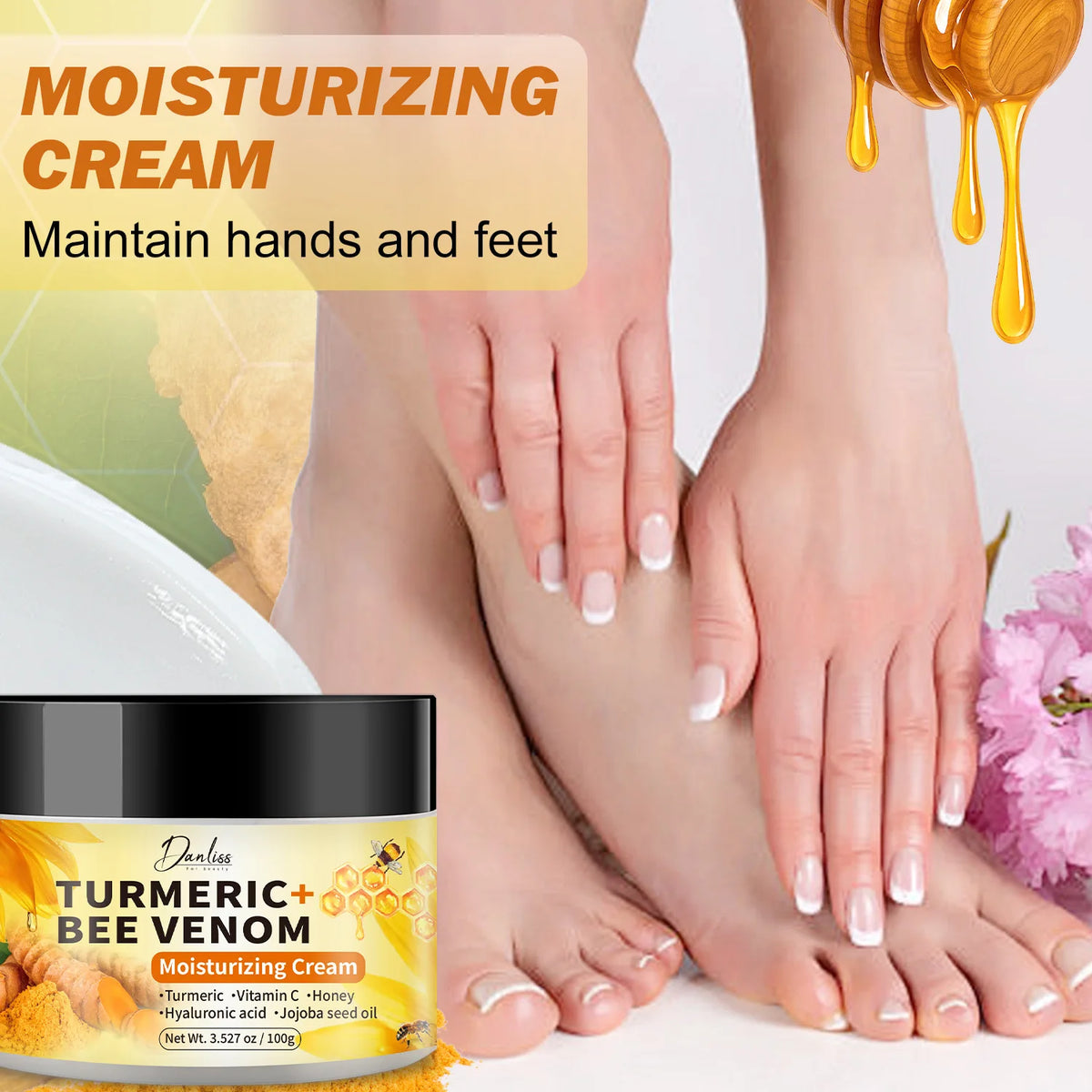 Turmeric Bee Venom Hand & Foot Cream – Deep Moisture 100g Hand & Foot Cream Qst