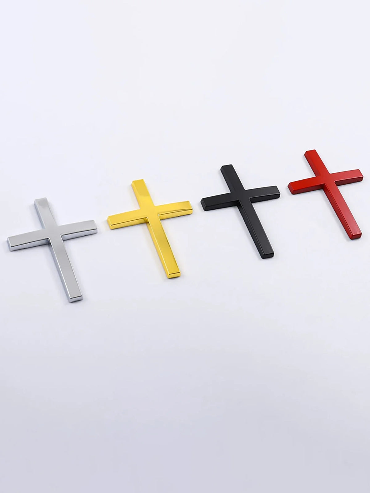 Metal Cross Car Bumper Sticker – Rear Decor & Scratch Cover Car Bumper Emblem Qme black