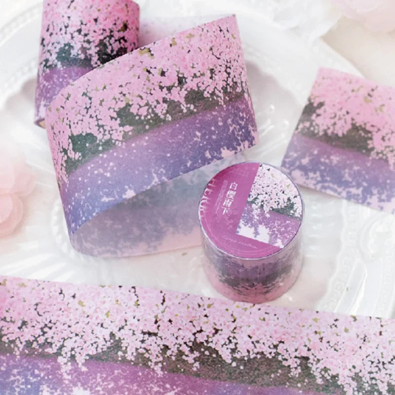 Sakura Cherry Blossom Washi Tape 2m | DIY Scrapbooking Decorative Washi Tape Qme