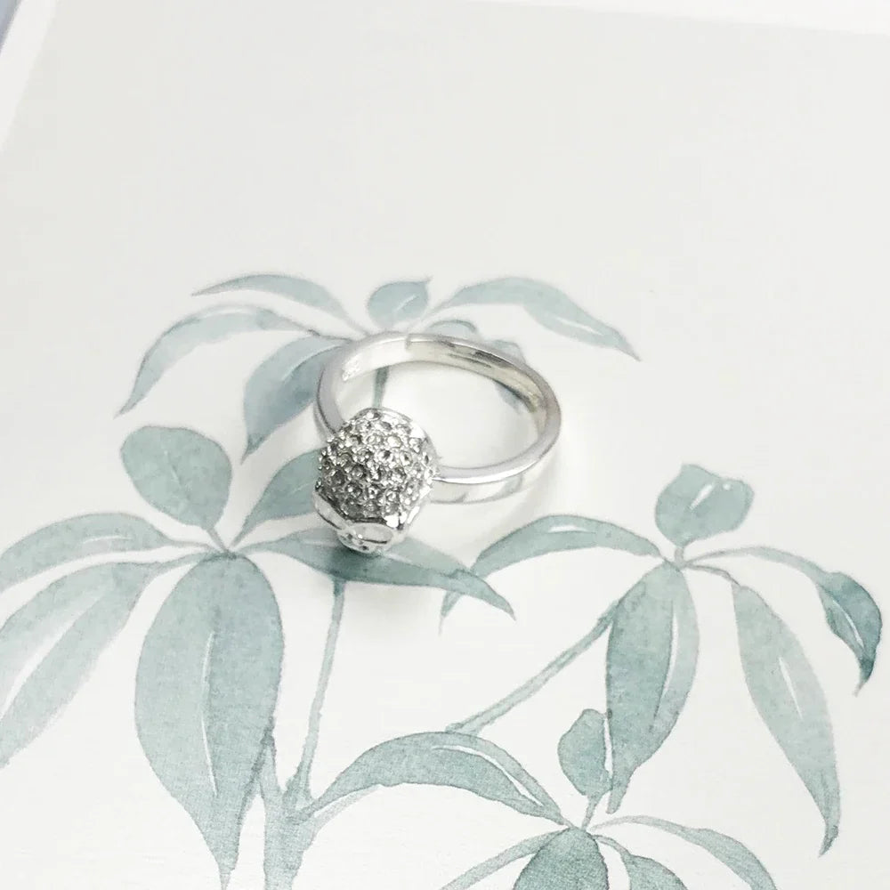 Women's 925 Sterling Silver Skull White Pavé Ring | Glam Fashion Sterling Silver Ring Qme