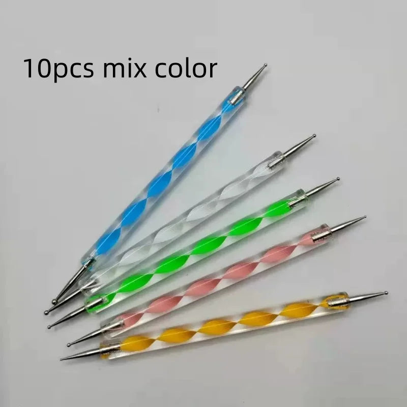 Nail Dotting Pens Set | Rotatable DIY Nail Art Tools 5–10 Pc Nail Art Dotting Set Qme 10pcs mix color