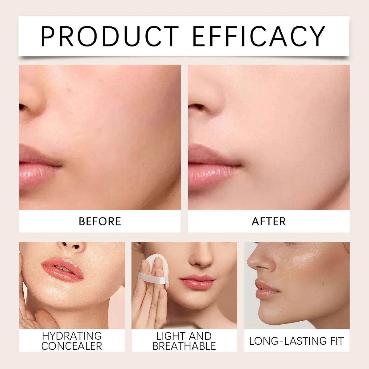 Qme Lightweight Concealer – Natural, Full Coverage Makeup Face Concealer Qme