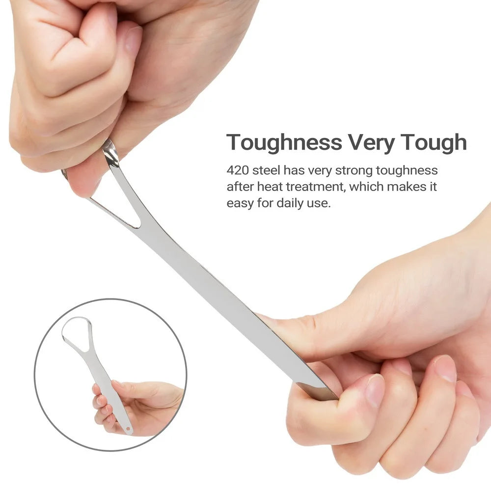 Stainless Steel Tongue Scraper – Fresh Breath Oral Care Tool Tongue Scraper Qme