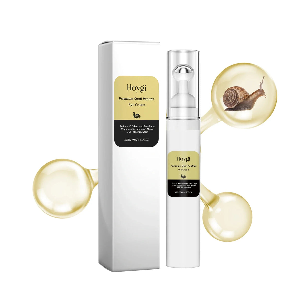 Snail Peptide Eye Cream – Firming, Brightening & De-Puffing Eye Cream Qme 17ml Boxed