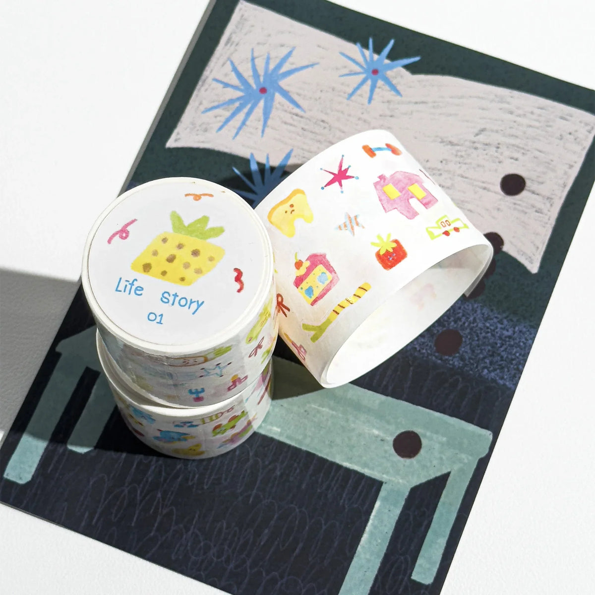 Cute Cartoon Washi Tape Roll – DIY Scrapbooking & Journal Decorative Washi Tape Qme