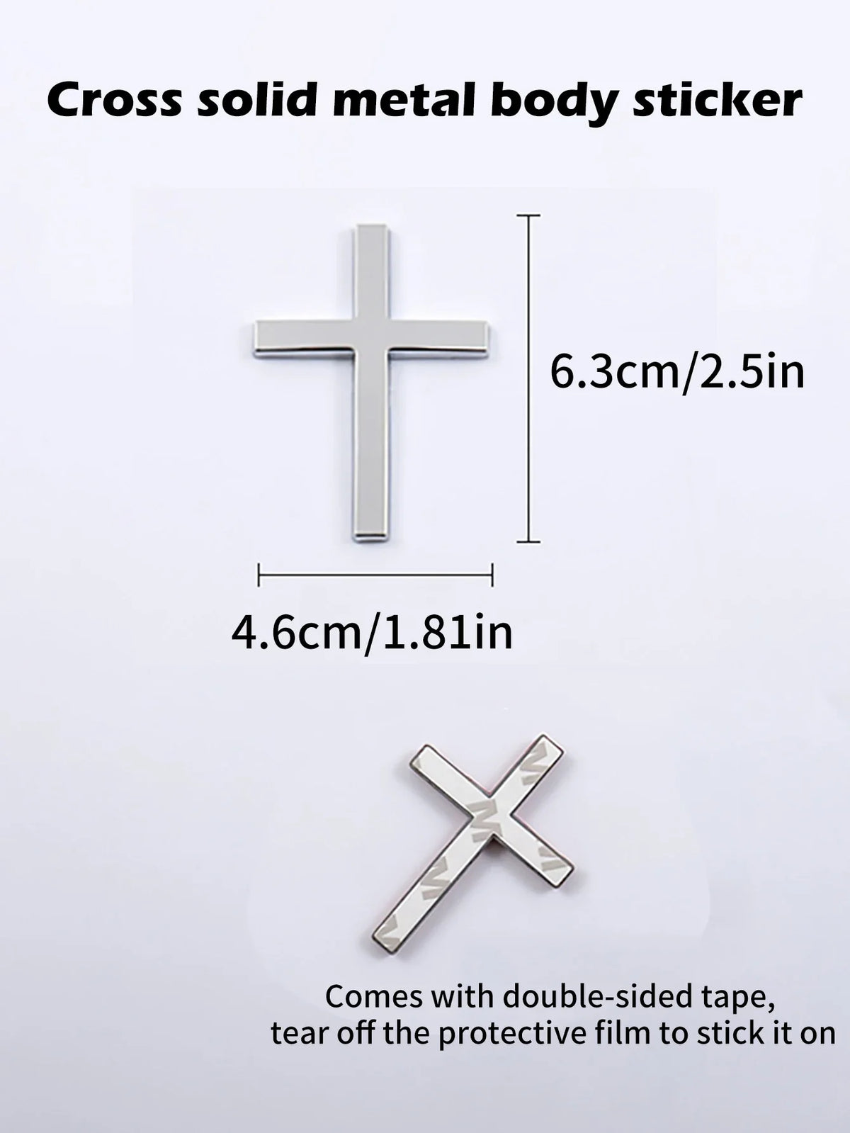 Metal Cross Car Bumper Sticker – Rear Decor & Scratch Cover Car Bumper Emblem Qme