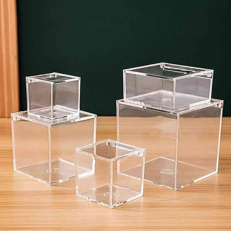 Transparent Acrylic Flip-Lid Dust Cover Storage Box | 5 Colors Acrylic Display Box Qme