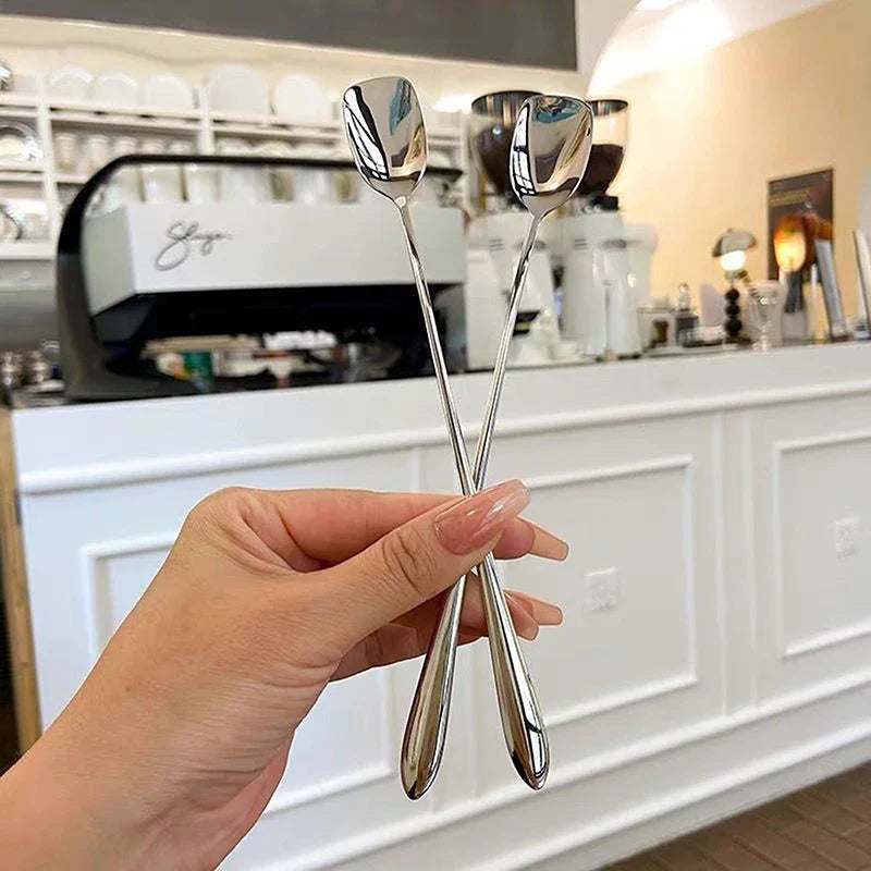 Gold Long Handle Stainless Steel Dinner Spoon – 20cm Dinner Spoon Qme