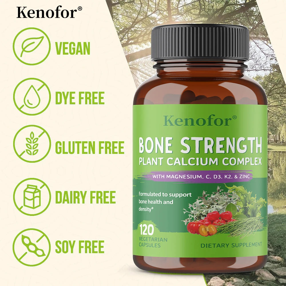 Calcium Magnesium Zinc Vitamin D3 K2 Supplement | Kenofor Mineral Supplement Qst