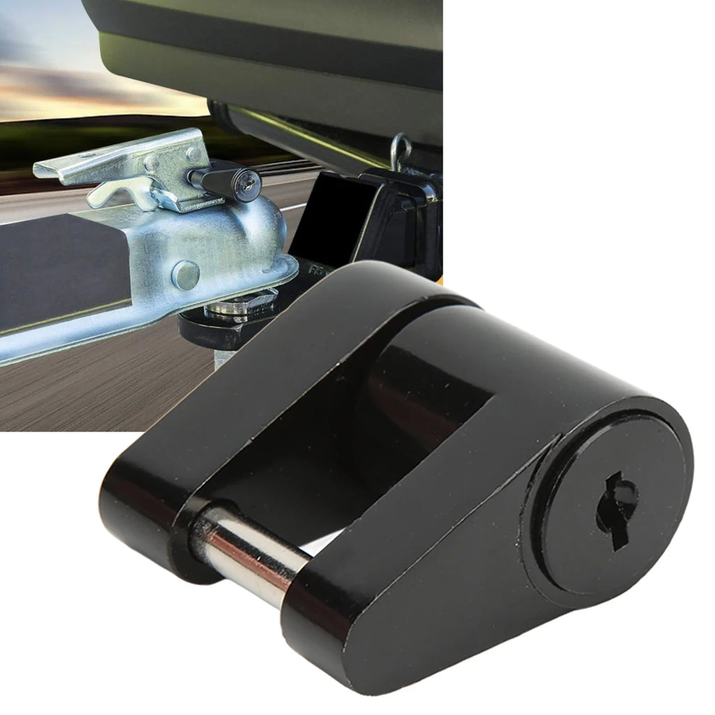 Zinc Alloy Anti-Theft Trailer Hitch Coupler Lock | 2 Keys RV Truck Trailer Hitch Lock Qme