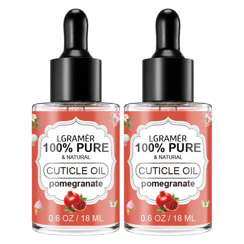 LGRAMER 18ml Cuticle Oil Nail Treatment – 6 Scents Cuticle Oil Qst Pomegranate-2pcs