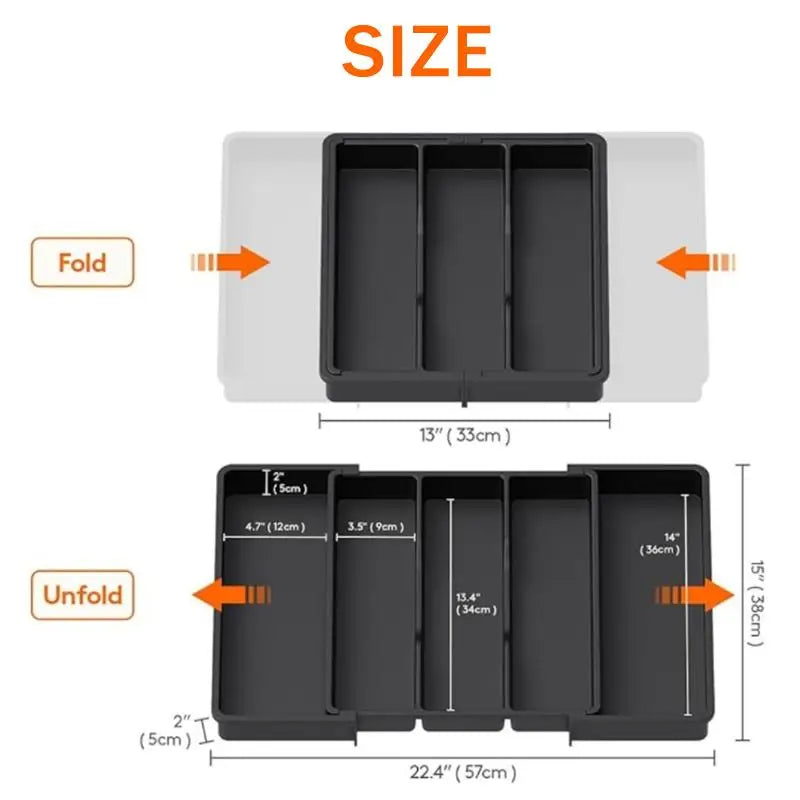 Expandable Cutlery & Utensil Drawer Organizer Tray Drawer Organizer Tray Qst