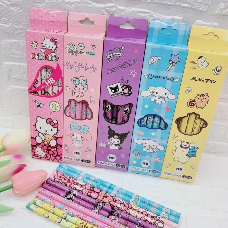 Kuromi Hello Kitty Pencil Case – Cute Cartoon Style, 6 Colors Cartoon Pencil Case Qme