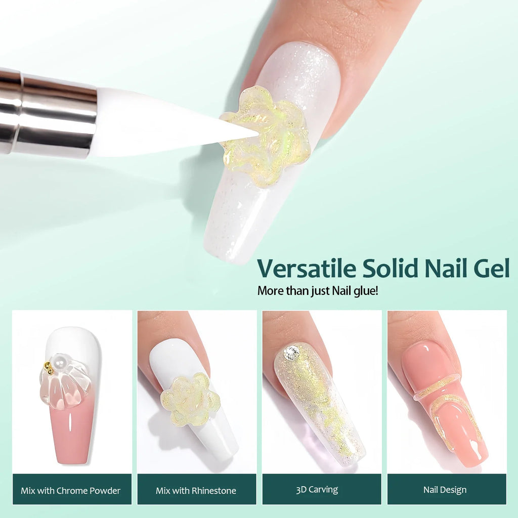 Nailpop Solid Nail Gel Adhesive for Press-On Nails – Ultra Strong Nail Gel Adhesive Qme