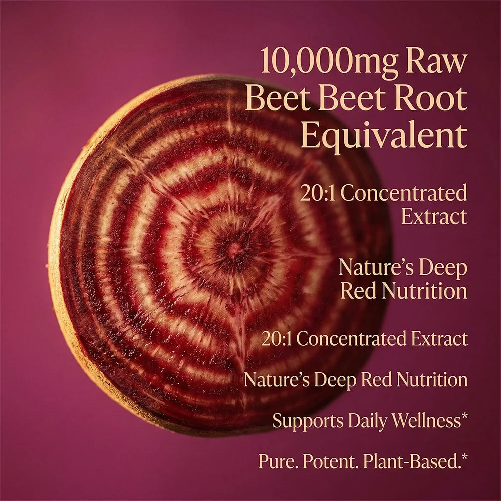 Organic Beetroot Capsules – Heart & Circulation Support Herbal Supplement Qst