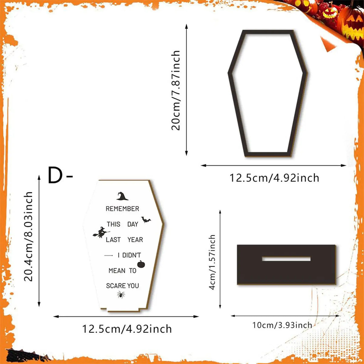 Halloween Coffin Wooden Table Sign & Message Board Display Halloween Table Decor Qme