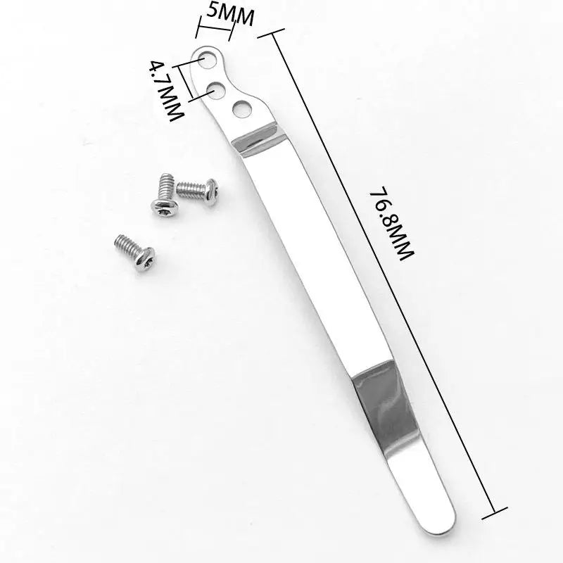 Stainless Steel Back Clip for DIY Folding Pocket Knife – Silver Knife Clip Accessory Qst
