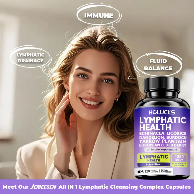 HOLUCKS Lymphatic Health Supplement – Herbal Formula 120ct Herbal Supplement Qst