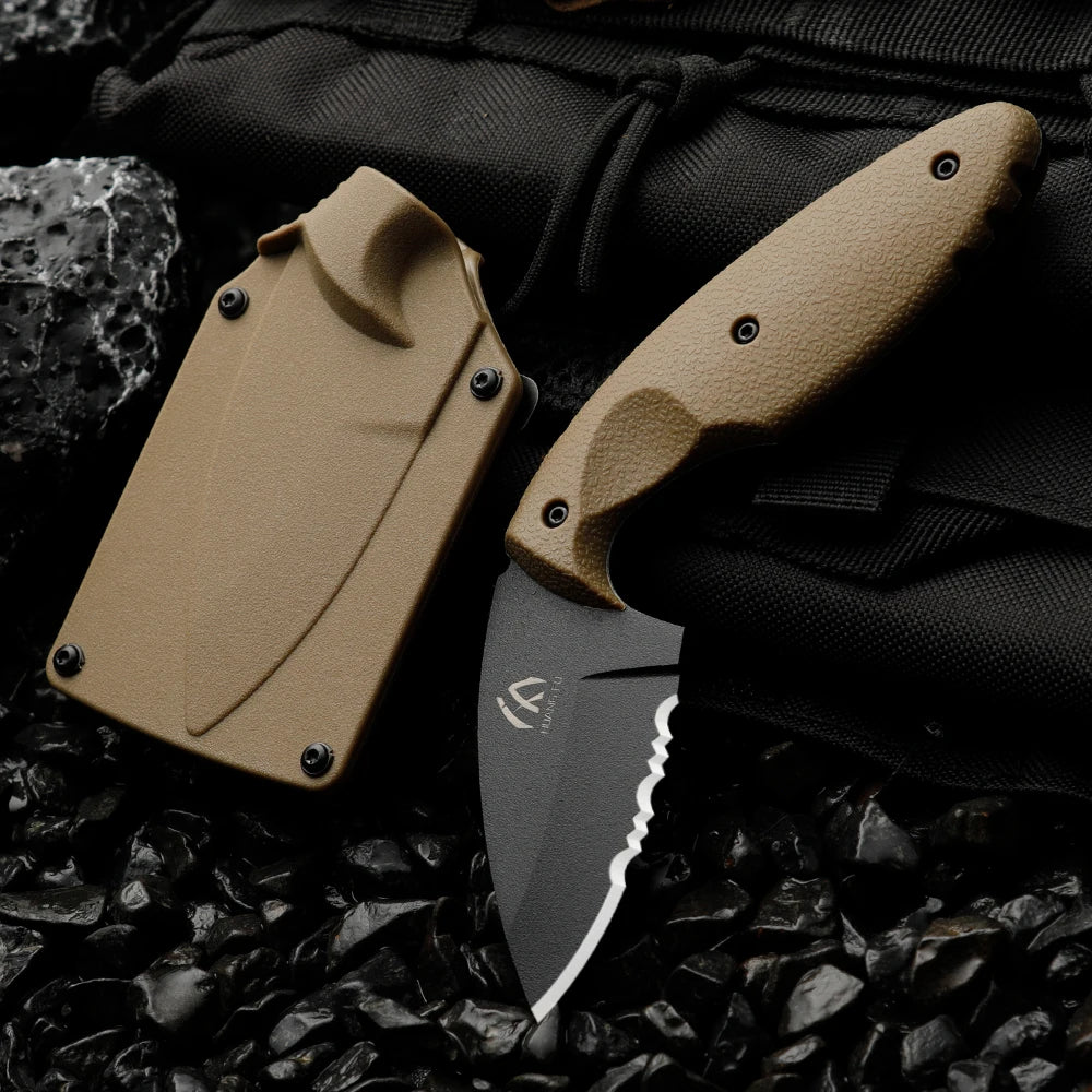 HUANGFU Straight Knife with Sheath – Outdoor Fixed Blade Fixed Blade Knife Qst xiaowan
