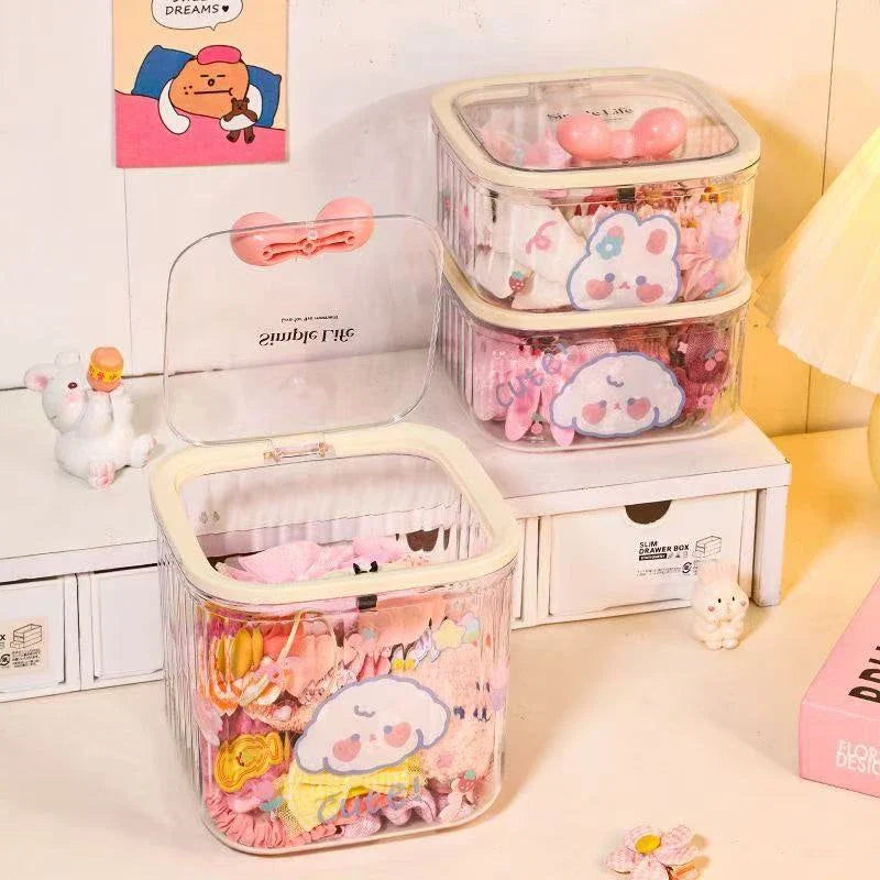 Clear Accessories Organizer Box for Hair Ties & Jewelry Accessories Organizer Box Qme