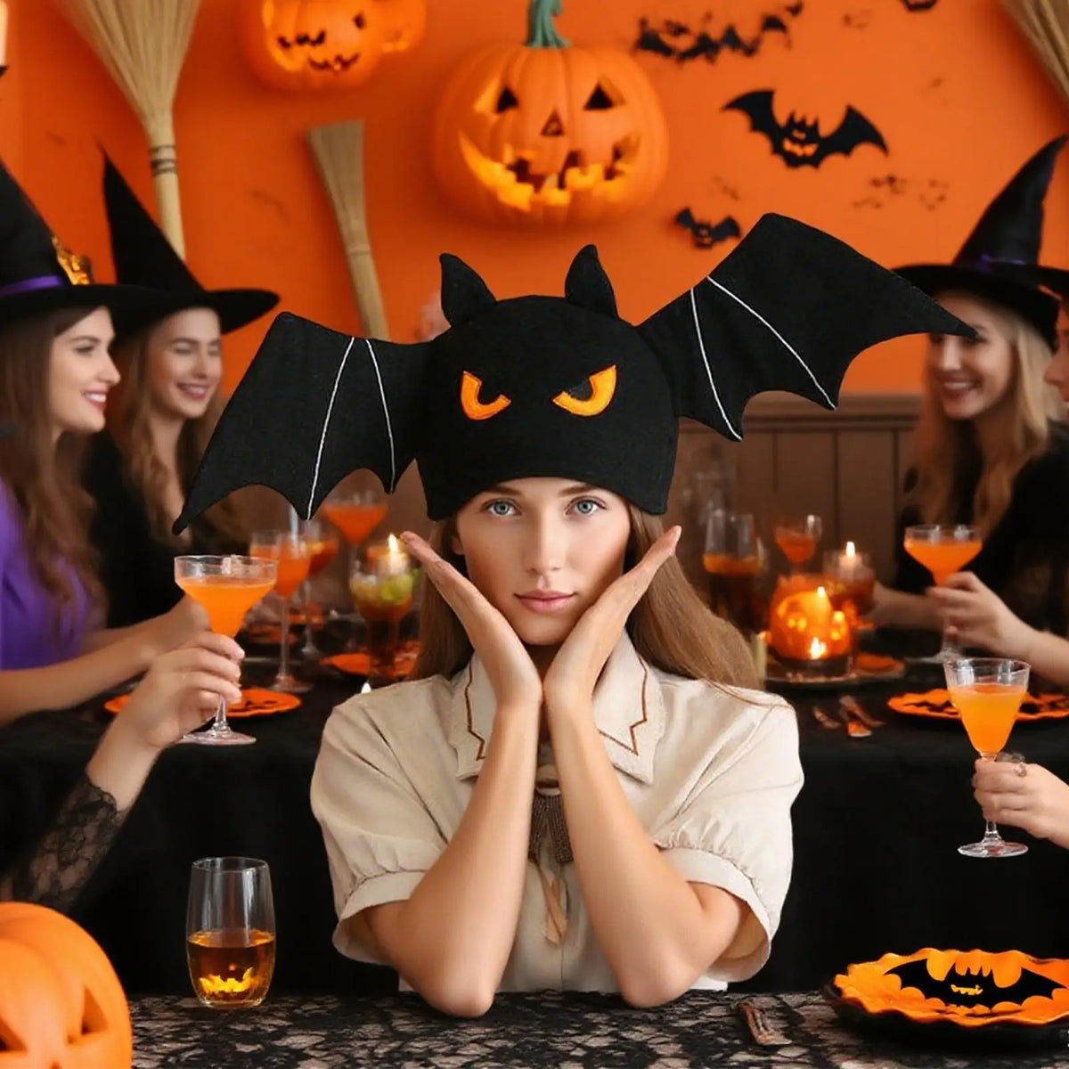 Halloween Bat Wings Hat Cosplay Headpiece Costume Accessory Costume Headpiece Qme