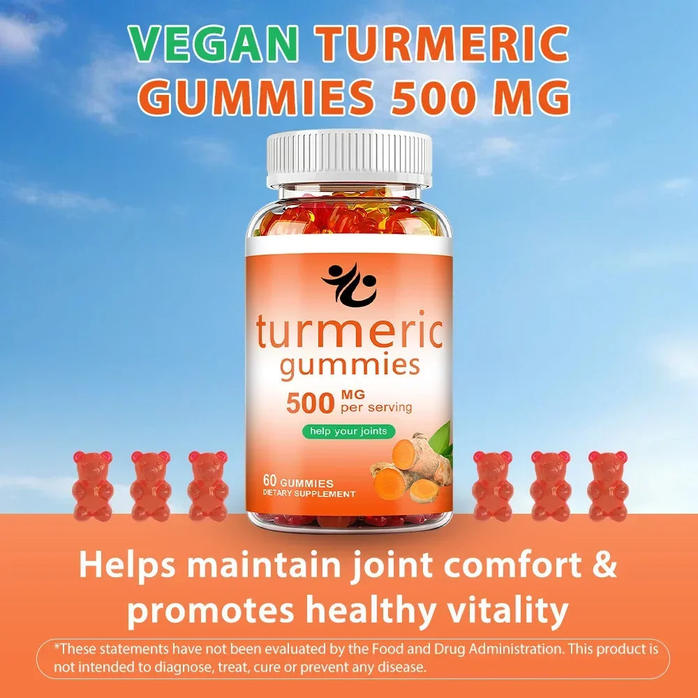 Kenofor Turmeric Curcumin Gummies – Immunity & Skin Support Herbal Supplement Gummies Qst