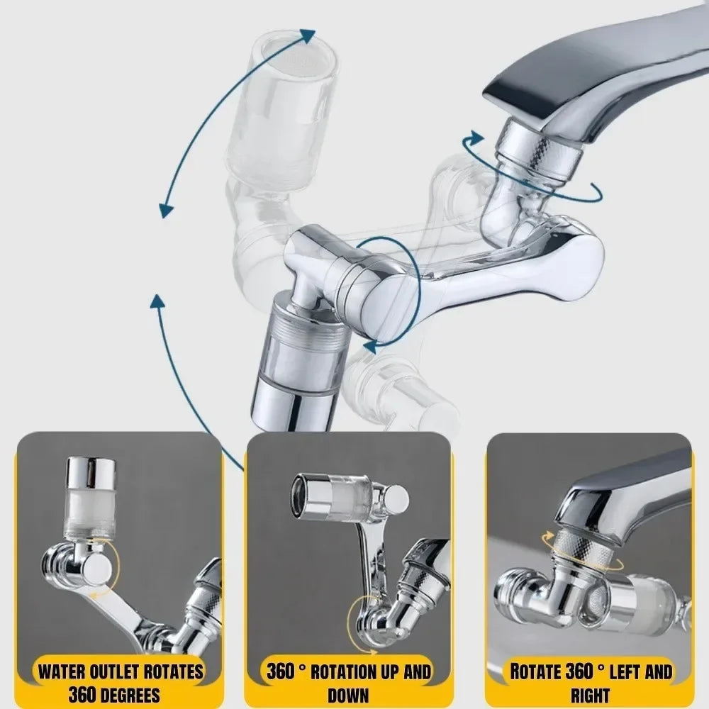 1080° Rotating Faucet Extender with Filter & Aerator Nozzle Faucet Extender Qme