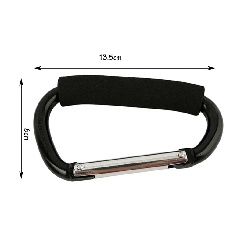 Aluminum Alloy D-Ring Carabiner Hook – Stroller, Bag & Outdoor Carabiner Hook Clip Qme